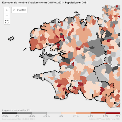 Carte de la population française  en 2021 : exploration au niveau communal
