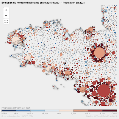 Carte de la population française  en 2021 : exploration au niveau communal