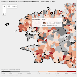 Carte choroplethe de ma France avec animation sur l'axe du temps